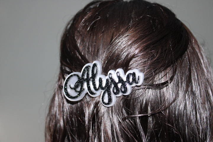 Personalized Acrylic Hair Name Clip