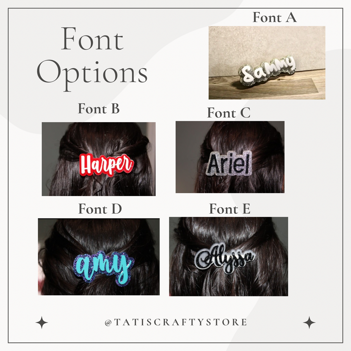 Personalized Acrylic Hair Name Clip