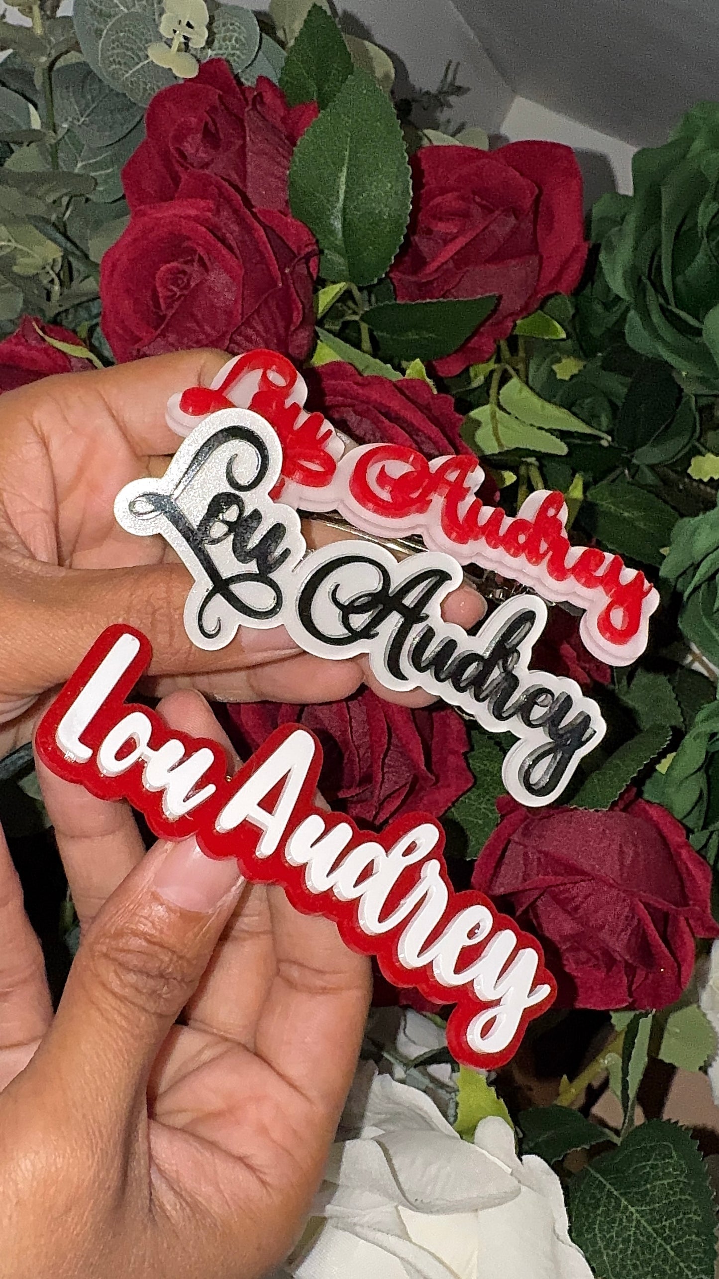 Personalized Acrylic Hair Name Clip