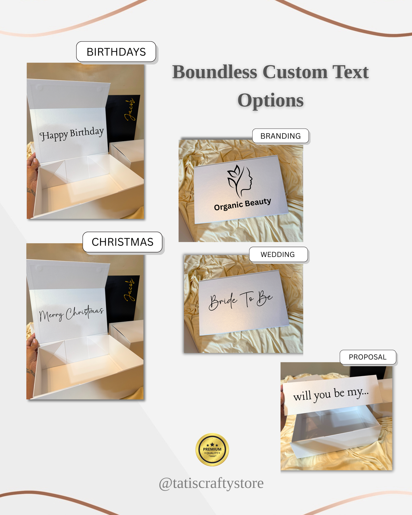 Personalized Gift Box Premium Keepsake Personalized for Weddings Bridesmaids Christmas Birthday Business Branding Special Events Magnetic