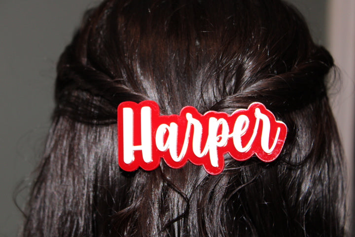 Personalized Acrylic Hair Name Clip