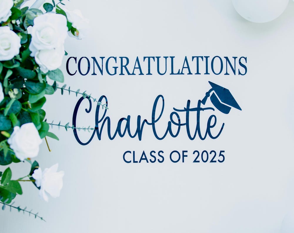 Custom Graduation Backdrop Decal: Class of 2025 Vinyl Sticker