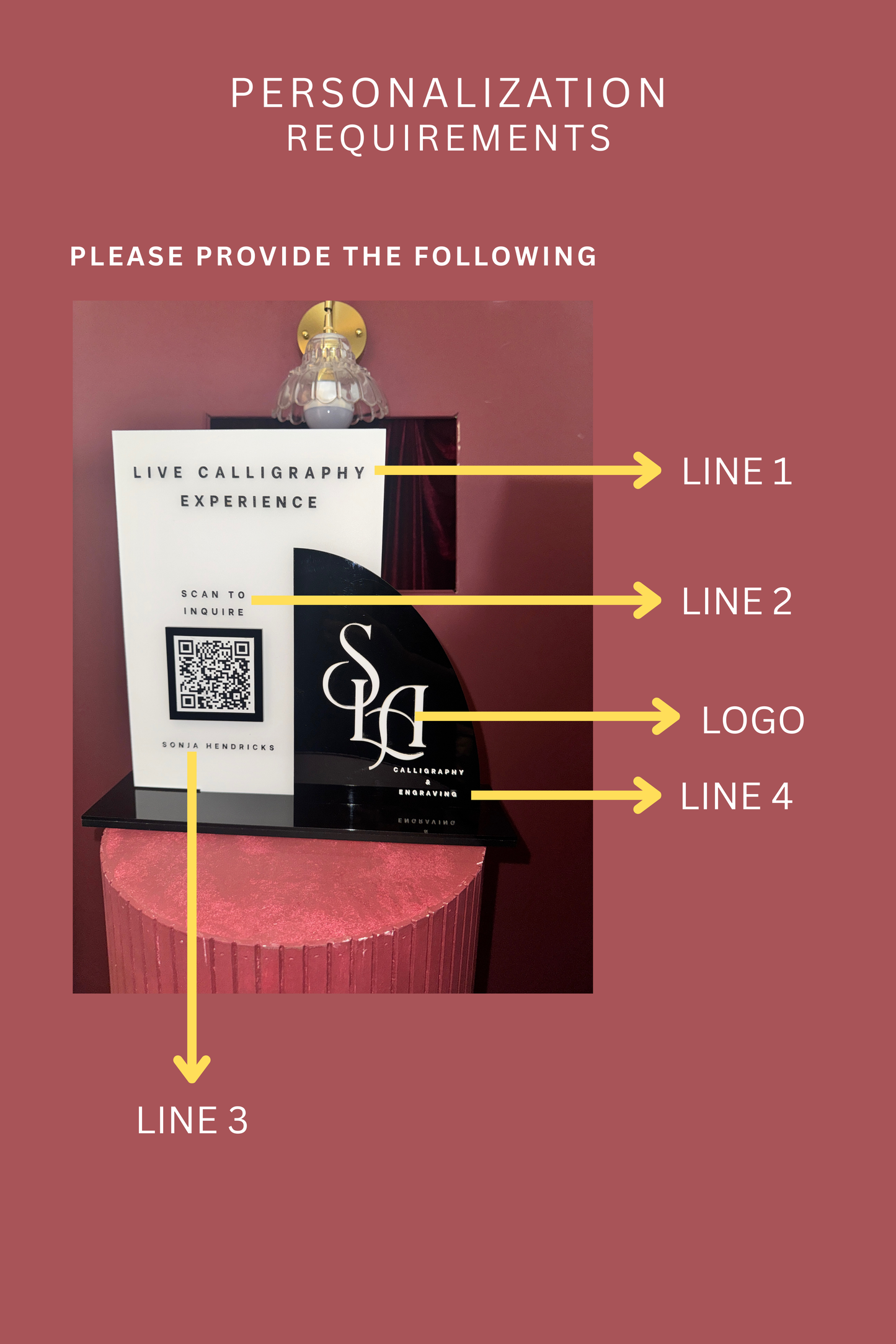 Custom Live Experience QR Code Sign | Acrylic Booking Display for Events, Vendors & Brands