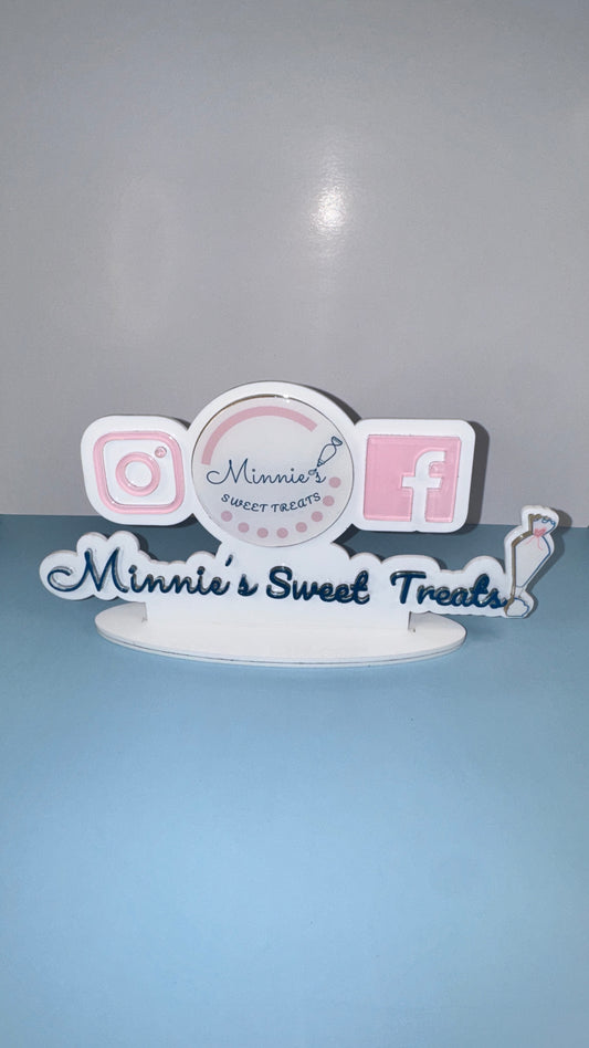 Acrylic Watermark With Stand / Custom Logo / Social Media/ Instagram Watermark / Business Tag/ Watermark