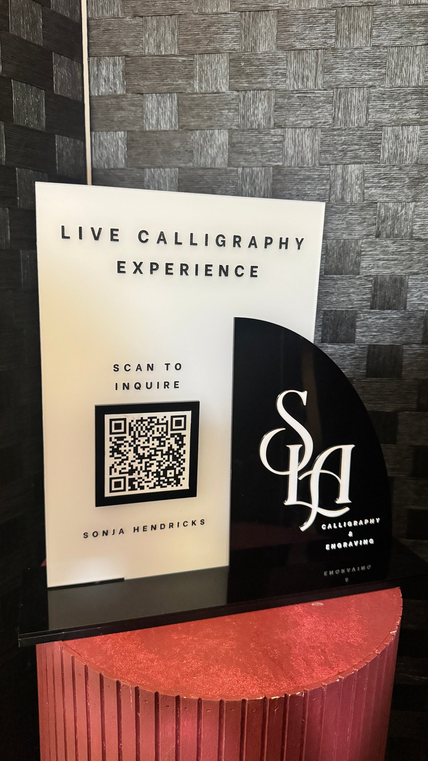 Custom Live Experience QR Code Sign | Acrylic Booking Display for Events, Vendors & Brands