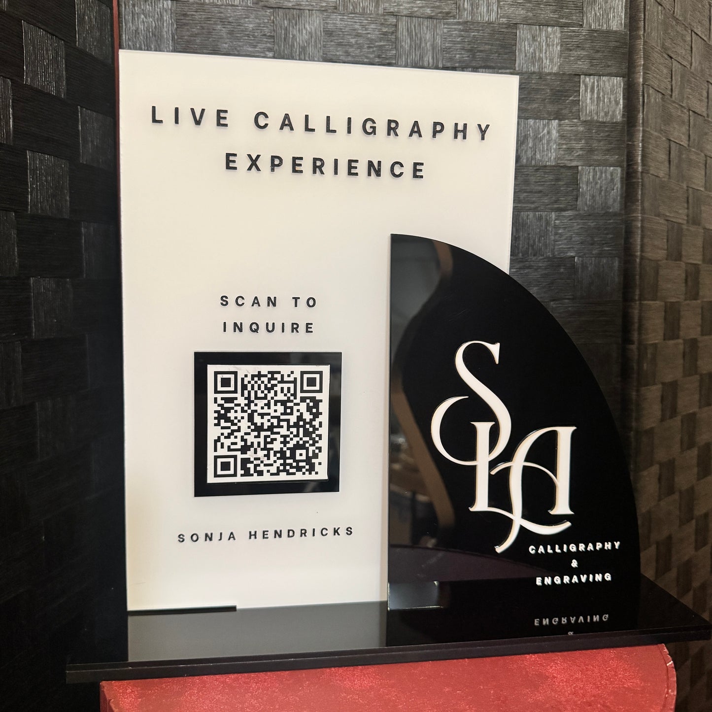 Custom Live Experience QR Code Sign | Acrylic Booking Display for Events, Vendors & Brands