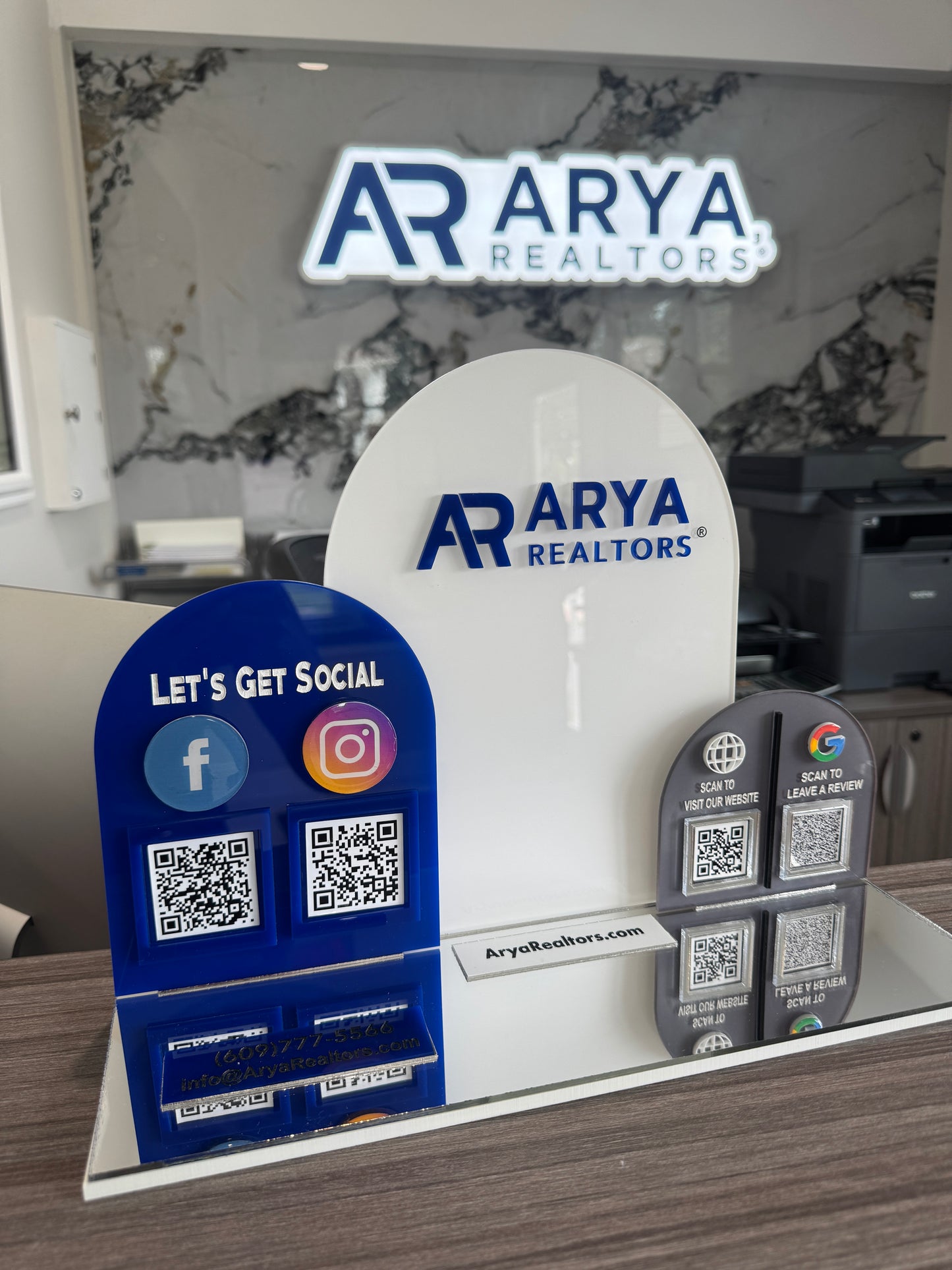 Multi QR Code Sign, Business Card Sign, Acrylic Signs, Size 14x11 in, Business Logo Sign, Google Review Plaque, Vendor Display, QR Display