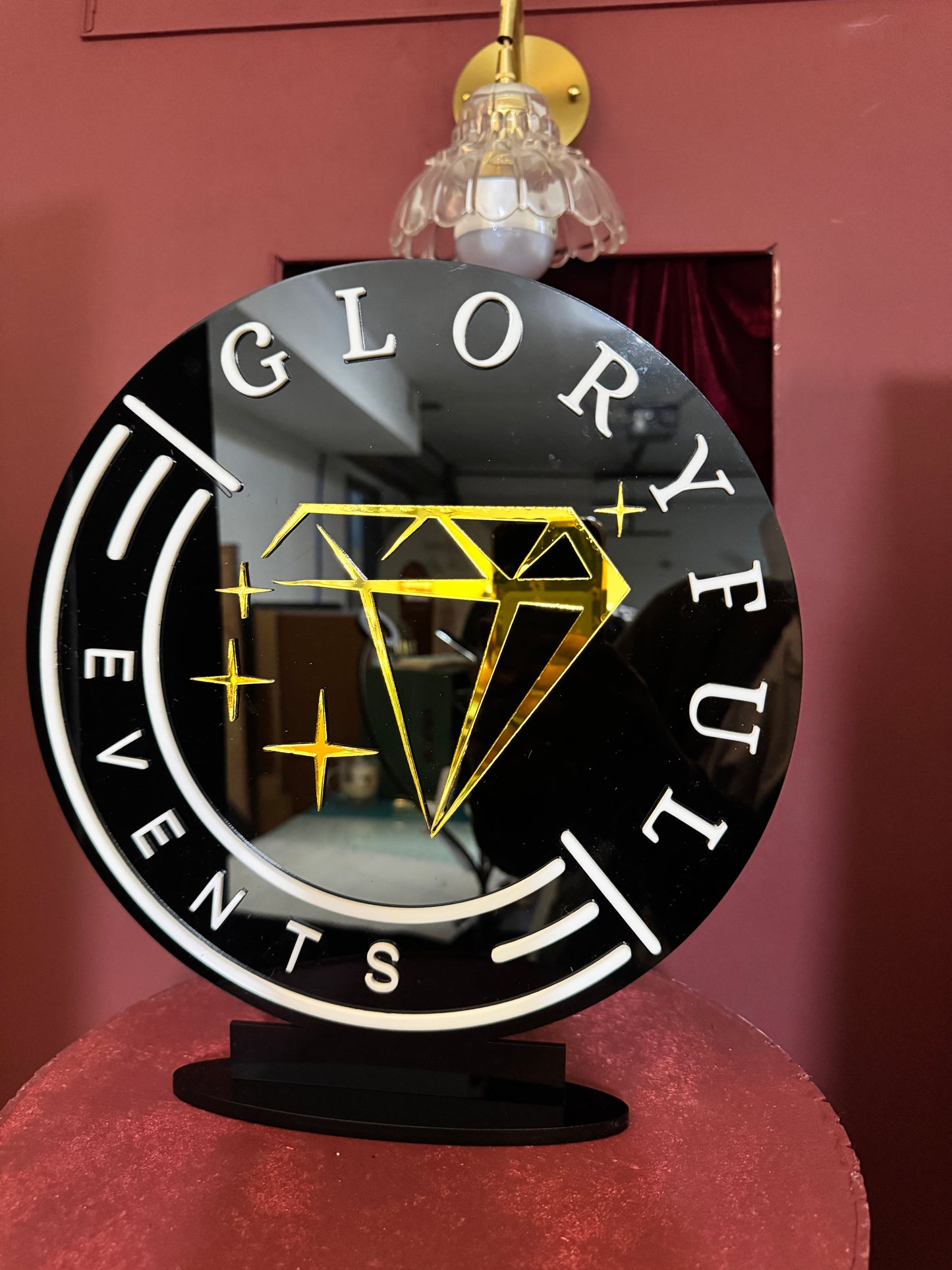 Custom Acrylic Business Logo Sign: Round Acrylic 3D Photo or Office Decor