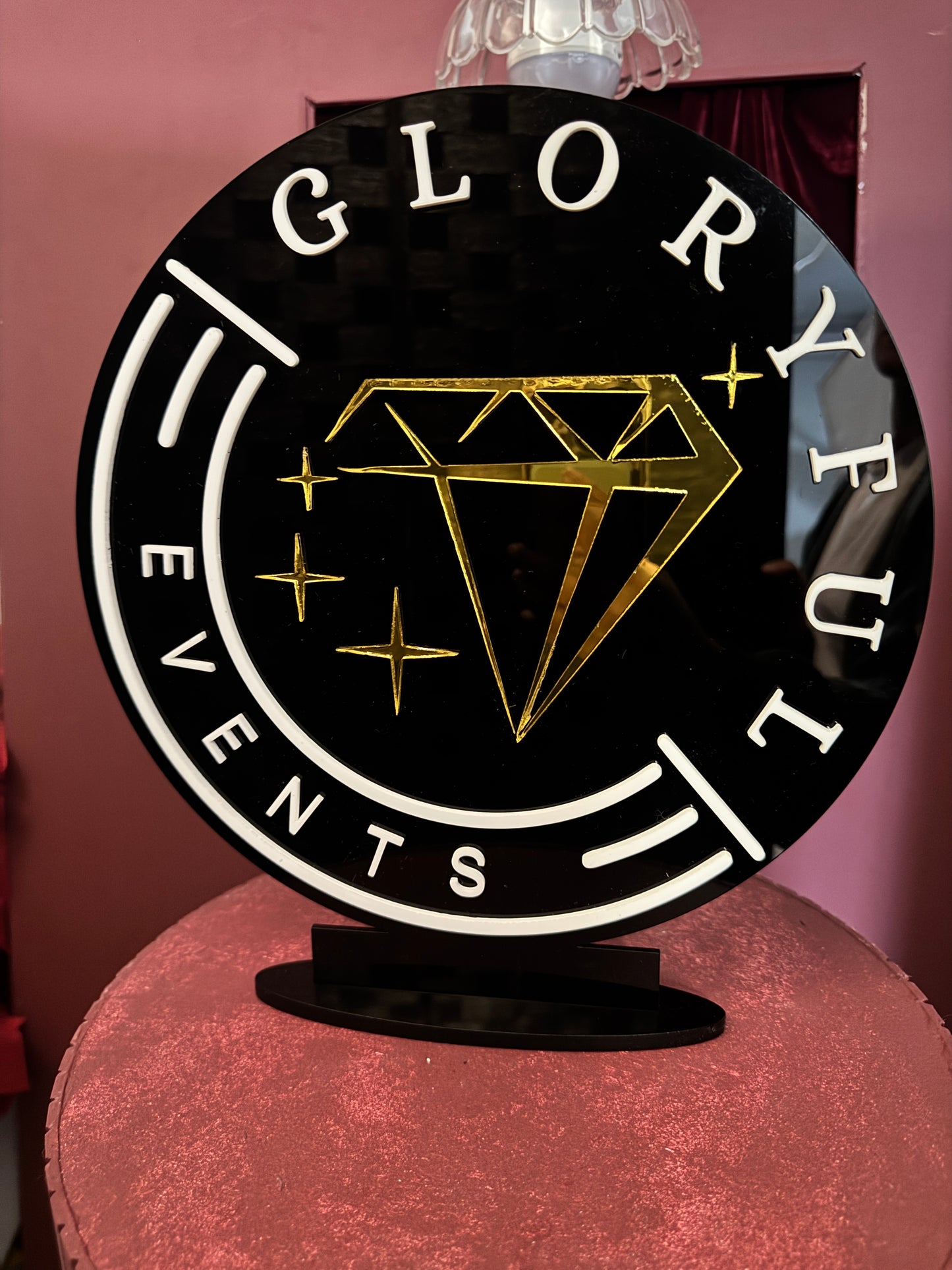 Custom Acrylic Business Logo Sign: Round Acrylic 3D Photo or Office Decor