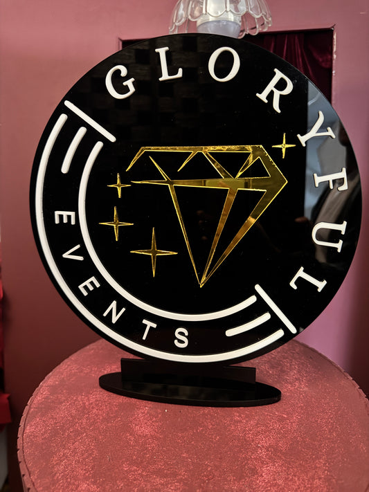 Custom Acrylic Business Logo Sign: Round Acrylic 3D Photo or Office Decor