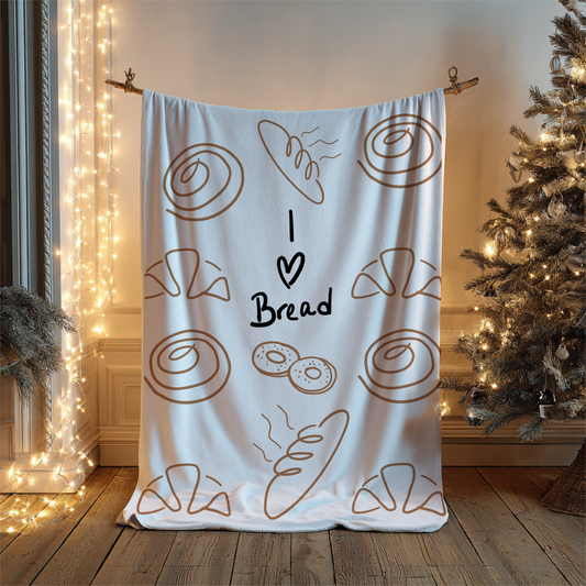 I love Bread Throw Blanket Gift Set