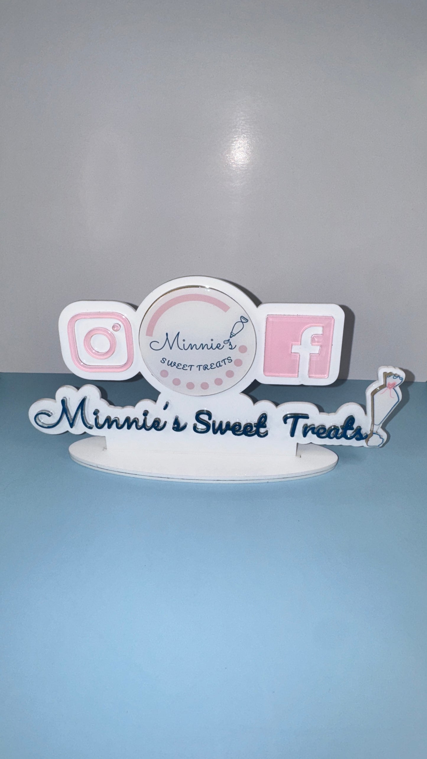 Acrylic Watermark With Stand / Custom Logo / Social Media/ Instagram Watermark / Business Tag/ Watermark