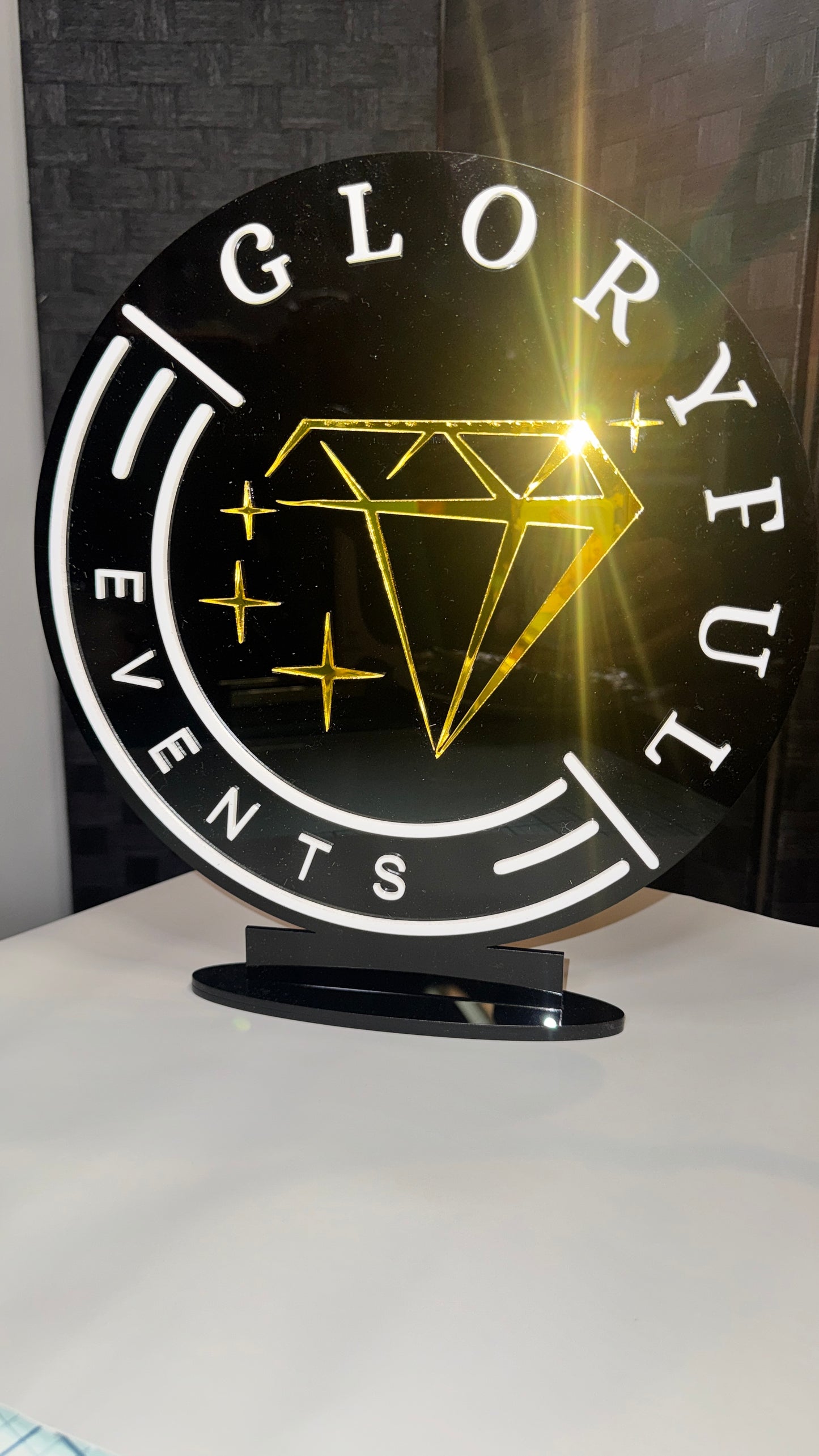 Custom Acrylic Business Logo Sign: Round Acrylic 3D Photo or Office Decor