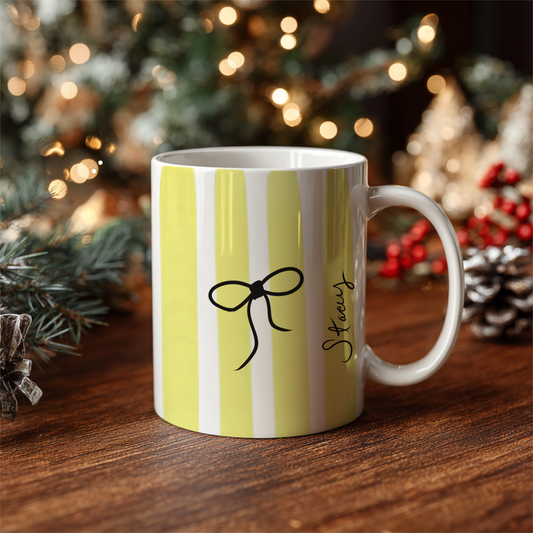 Hand-Drawn Bow Personalized Mug