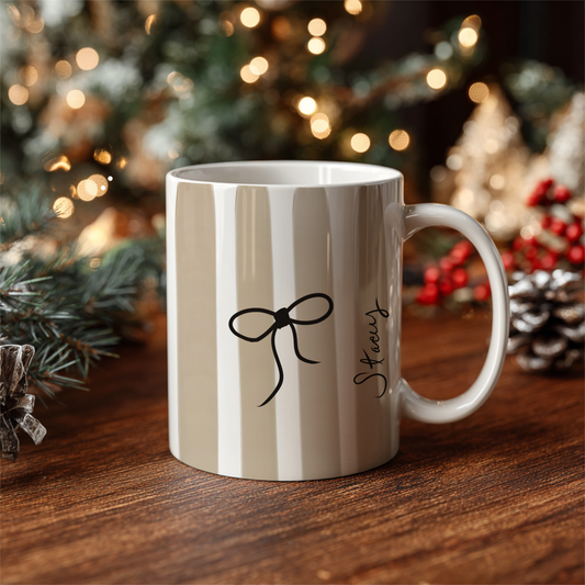 Hand-Drawn Bow Personalized Mug