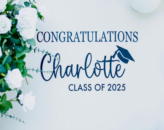 Custom Graduation Backdrop Decal: Class of 2025 Vinyl Sticker